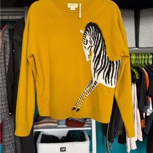 Anthropology by Maeve Zebra 100% Cashmere Sweater